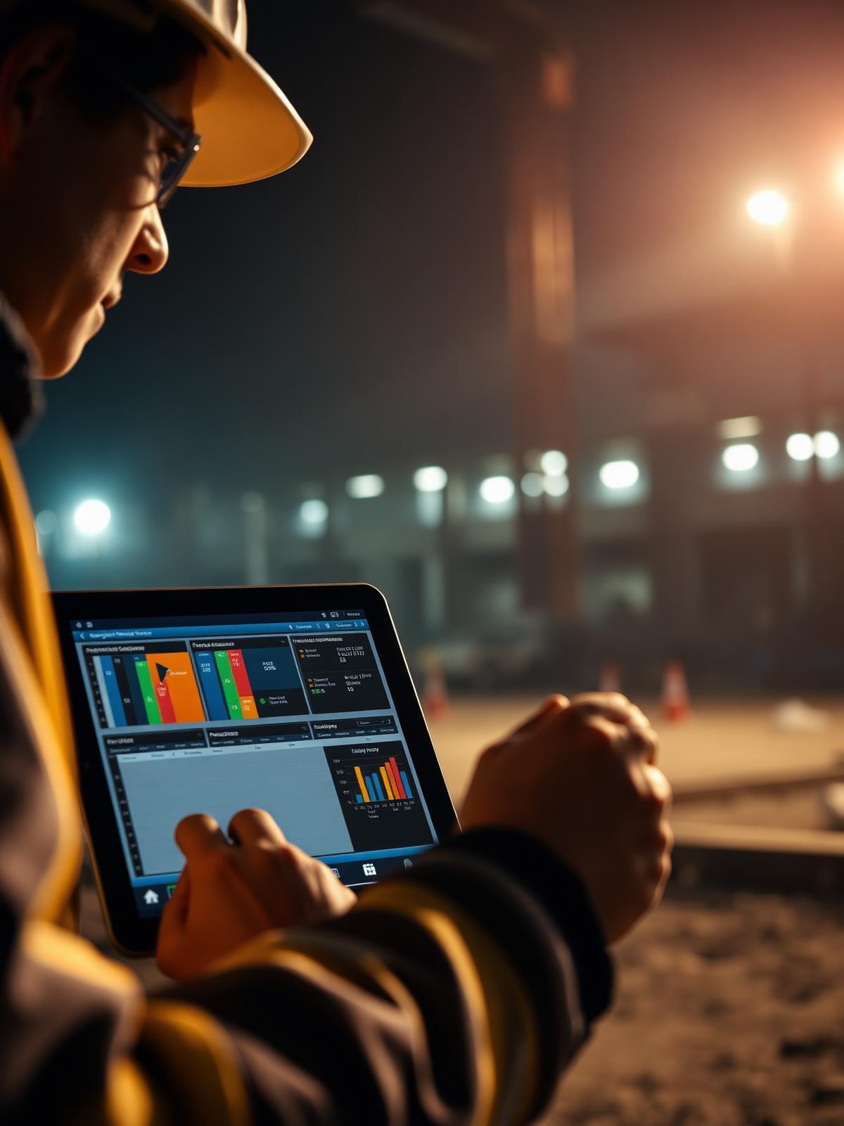 Real-time project management on tablet at construction site